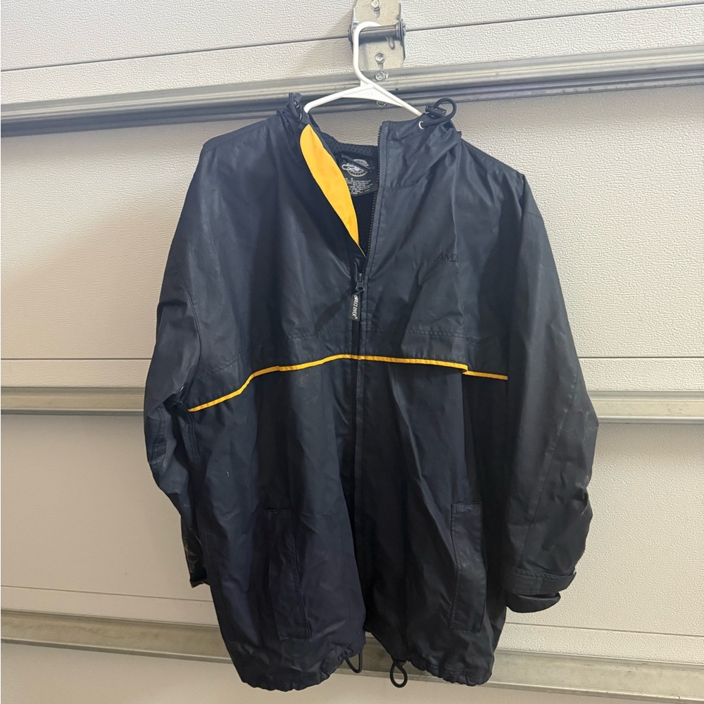 Charles River Apparel Black Raincoat with Yellow Trim